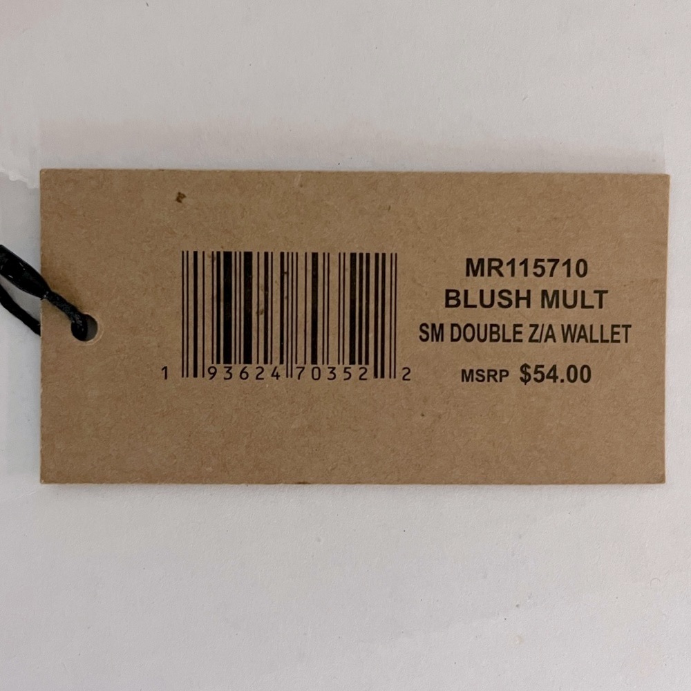 NWT STEVE MADDEN Blush Pink Double Zip Wristlet Wallet Blush Pink Gold Hardware - Picture 8 of 8
